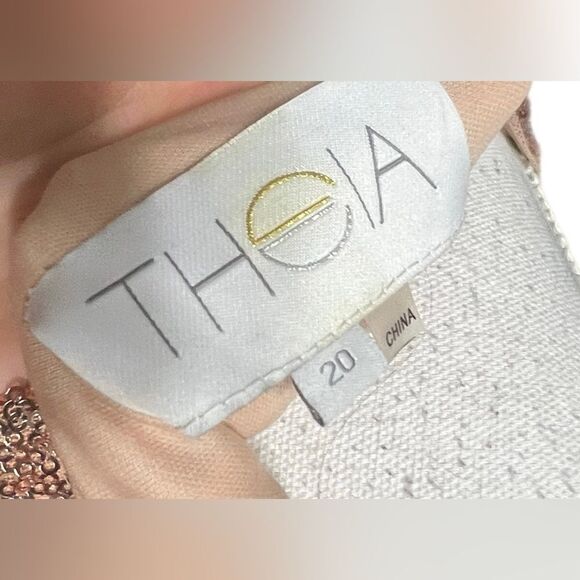 Theia | Kaylee Rose Gold Sequin Gown - Picture 7 of 9